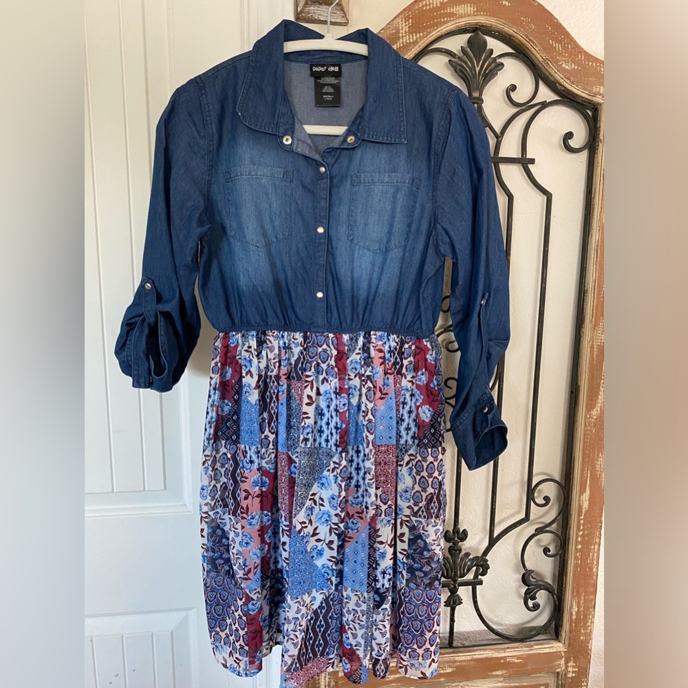 Girls size 14/16 denim boho style dress.